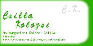 csilla kolozsi business card